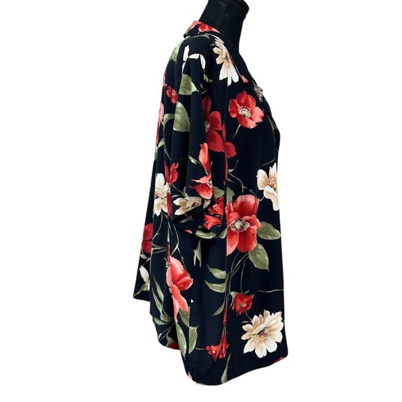 Alfred Dunner Vintage Tropical Floral Red Black Green Skirt Set Size 20W - Picture 6 of 11